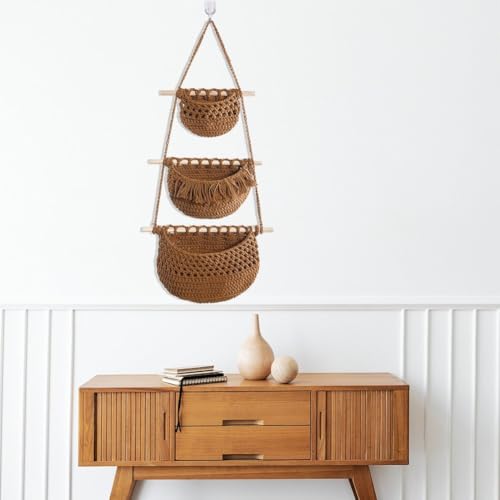 Rangement en corde de coton suspendu pour organiser la chambre sans meuble encombrant - 8