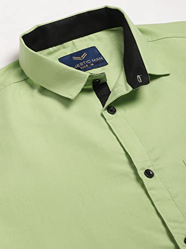 Image of Majestic Man Slim Fit Solid Cotton Blend Formal Shirt for Men