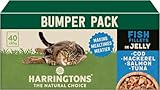 Harringtons Complete Wet Pouch Grain Free Hypoallergenic Adult Cat Food Fish in Jelly Pack 40x85g - Cod, Mackerel, Salmon & Tuna - Making Mealtimes Meatier