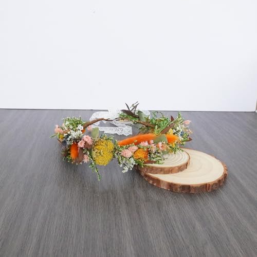 Corona de flores secas para boda miniatura 5