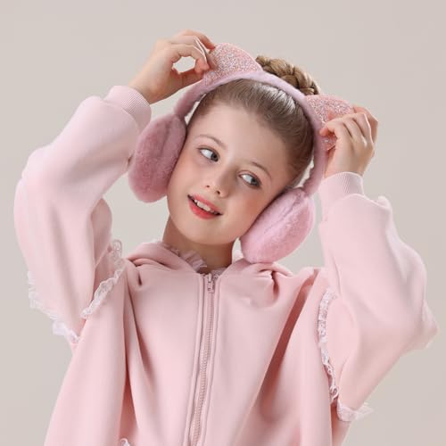 XIAOHAWANG Winter Earmuffs for Kids Girl Warm Ear Muffs Baby Boy Plush Padded Ear Warmer3