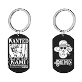 Luffy OP Llavero Sombrero de paja Luffy Colgante Doble cara Impreso Rey Náutico Wanted Joyería Anime OP Colgante Luffy Accesorios Decoración Colgante Adorno