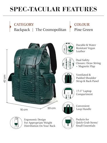Image of FUR JADEN Vegan Leather Stylish 15.6 Inch Premium Laptop Backpack for Office & Travel