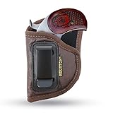 Brown Inside Waistband Gun Holster for Men/Women for Bond Arms 410 Rowdy .45, Texas Defender .357 .38 / .45LC, Grizzly / .410, 3' Barrel (Left). Eco Leather Concealed Handgun Holster 9mm by Houston