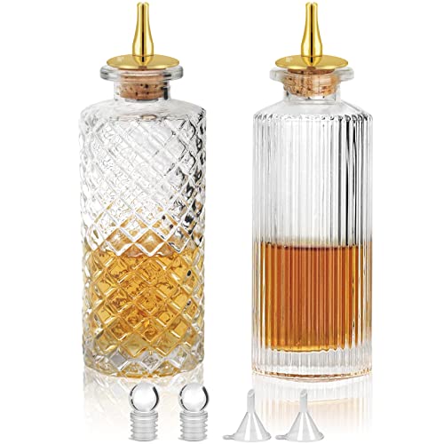 SuproBarware �r�^�[�Y�{�g���Z�b�g - 2�Z�b�g �K���X�r�^�[�{�g�� 170ml&140ml Vantage Glass Dash Bottle �J�N�e������f�B�X�v���C�p �z�[���o�[�ǉ�