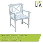 OUTLIV. Landhaus Gartensessel Akazienholz Weiß