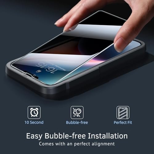 Image of AIBEX Privacy Tempered Glass for Apple iPhone 15 Pro Max| 9H Hardness | Anti-Spy Screen Guard | Anti-Fingerprint | Edge-to-Edge Privacy Protection |Bubble-Free Installation|Screen Visible Only to You
