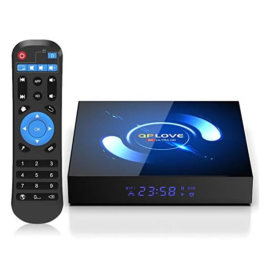 OKEU Android 10.0 TV Box 【4GB RAM+64GB ROM】QPLOVE Q6 TV Box H616 Quad-Core 64bit Cortex-A53 con 5GHz / 2.4GHz WiFi ,BT 5.0,6K UHD H.265 Smart TV Box