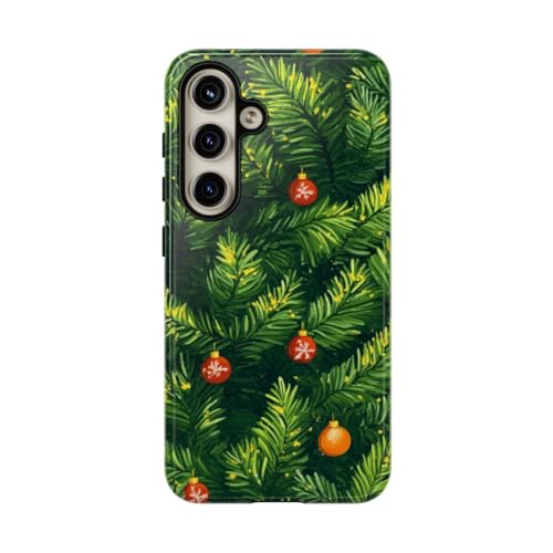 Branches de pin de Noël coque Samsung S24 idée cadeau hivernal