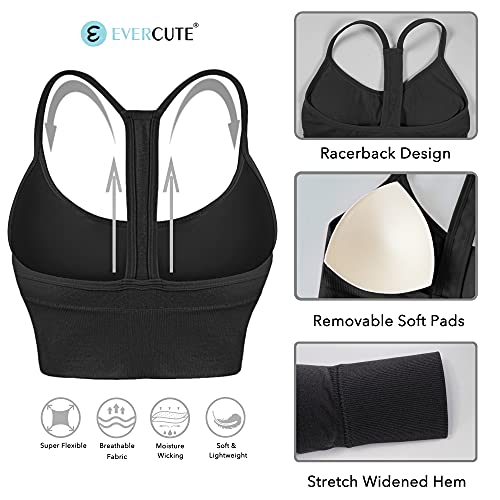 Evercute Racerback Sports Bras Padded Y Racer Back Cropped Bras for Yoga Workout Fitness Low Impact3