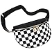 Eslcorri Fashion Crossbody Bags for Women, Checkered Fanny Packs PU Leather Sling Purses Travel Belt Chest Bag for Sports Workout Running Casual - Black