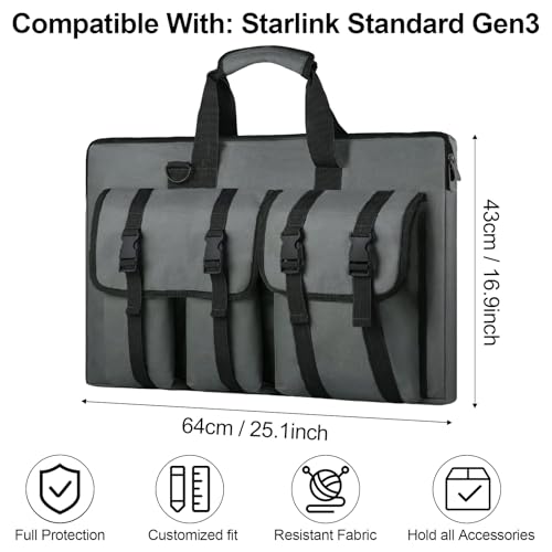 Starlink Gen 3/ V3 Case Organizer Bag, Carrying Standard Case for Travel, Starlink Accessories for Outdoor Camping and RV Trips, for Starlink Dish and All Accessories, Easy to Carry3
