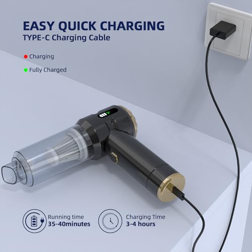Image of Handheld Vacuum Cleaner,22000PA Powerful Suction Car Mini Vacuum Cleaner | Rechargeable Portable Lightweight Dust Blower,Car Mini Vacuum Cleaner for Deep Cleaning of Home,Car and Pet Hair