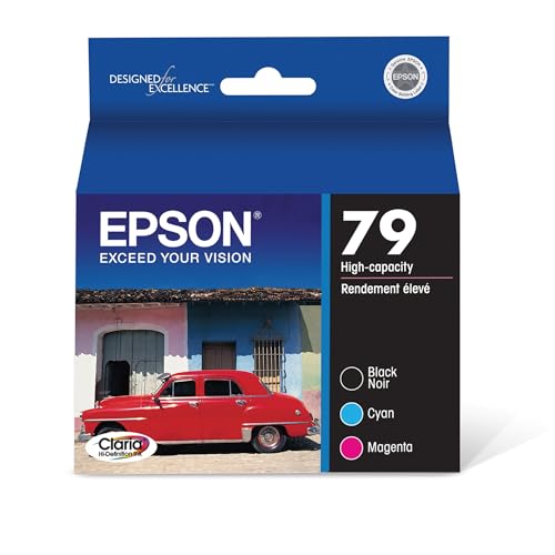 EPSON 79 Claria Hi-Definition Ink Standard Capacity 3 Color Cartridge Combo Pack (T079920-S) Works with Artisan 1430, Stylus Photo 1400