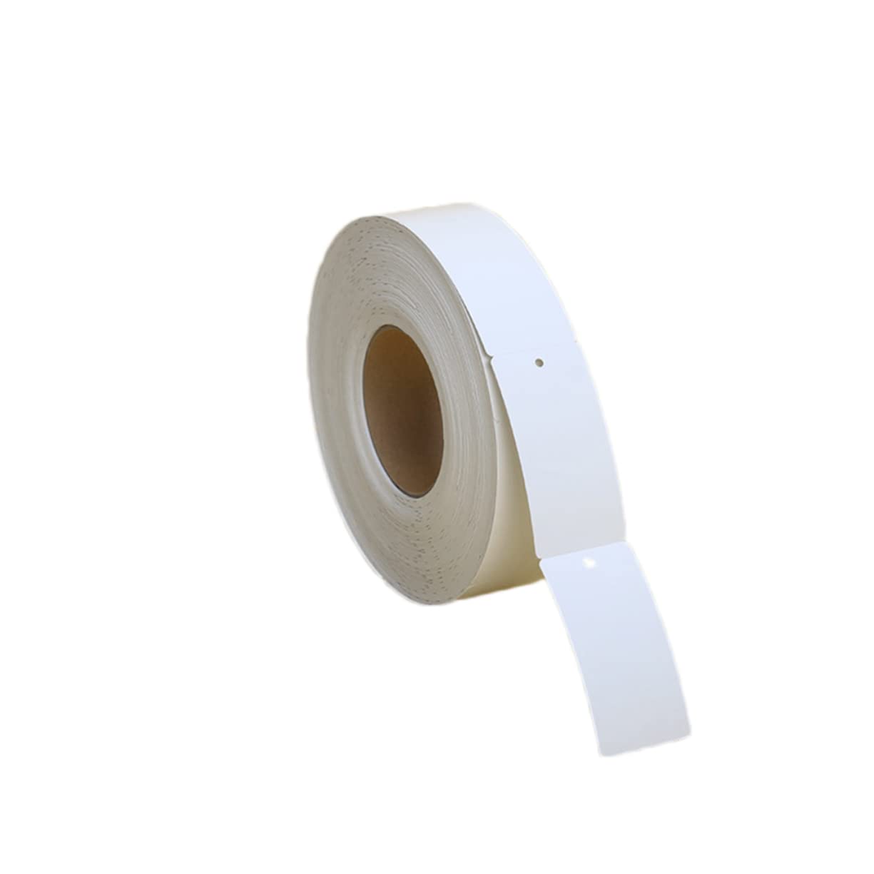 Veemoon Rollo de Etiquetas Colgantes de Papel Blanco Diseño en Blanco y Agujero para Colgar, Adecuado para Marcar Ropa Estilo Elegante y Espacio para Escribir
