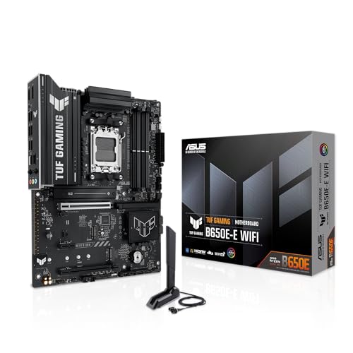 Scheda madre TUF GAMING B650E-E WIFI AMD AM5 B650 ATX, 8+2+1 80A DrMOS stage, DDR5, PCIe 5.0 Ready, 3x M.2, Wi-Fi 6E, 2.5 Gb LAN, DisplayPort, HDMI™, USB 20Gbps Type-C®, BIOS FlashBack™, Aura - Scheda madre