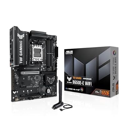 ASUS TUF GAMING B650E-E WIFI AMD AM5 B650 ATX motherboard, 8+2+1 80A DrMOS stage, DDR5, PCIe 5.0 Ready, 3x M.2, Wi-Fi 6E, 2.5 Gb LAN, DisplayPort, HDMITM, USB 20Gbps Type-C, BIOS FlashBackTM, Aura Sync