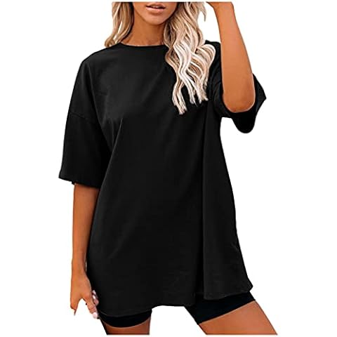 Ladies Sports T-Shirt Yoga Tops Loose Gym Running Relaxed T-Shirt Activewear Baggy Ultra Soft Athletic Sports Gym Tops for Women Black Cover