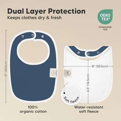 Image of 8-Pack Organic Baby Bibs for Boys, Girls - Soft Cotton Drooling and Teething Bibs for Baby Girl & Boy, Extra Absorbent, Easy To Clean & Put On for Toddler, Newborn, Infant 0-24 Months (Crossroads)