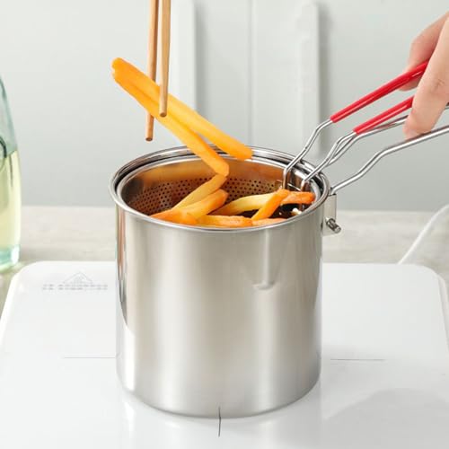 Freidora de acero inoxidable de 1,2 L y olla con cesta de 7 piezas 6