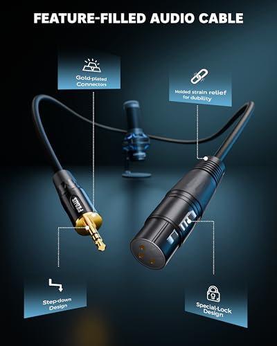 Image of FEDUS StagePro 3.5mm (1 /8 inch) TRS to XLR Female Microphone Cable, 3 Meter Professional Balanced Audio Aux Adapter for Camera, Laptop to Pro Mic, 24K Gold Plated, Phone, Tablet, Speaker, Mixer, iPhone