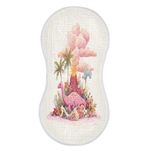 Kigai Watercolo Dinosaur Baby Burp Cloths Extra Soft and Absorbent Burping Rags Cotton Burping Clothes Baby Washcloths for Newborn Boys Girls - 1 Pack2