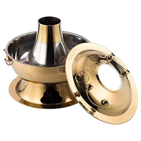 Fikujap Küche Fondue, Charcoal Kupfertopf, Haushalt verdickte Imitation Kupfer Hot Pot Cover