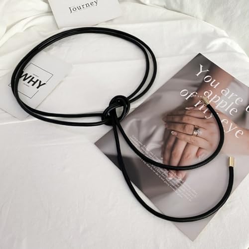 Women's Chic Belt Curvy Adjustable 2 Pack Belts Elegant Casual Faux Leather Date Knotted Spring Tie Belt4