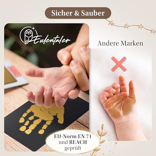 EULENTALER Baby Abdruckset GOLD | Von Pädagogen empfohlen | 0-6 Monate – Ansicht 4