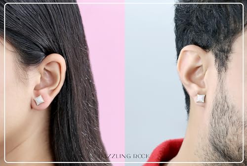 Dazzlingrock Collection 0.20 Carat Round White Diamond 8.70mm Hip Hop Iced Out Studs in 18K Yellow Gold Plated Sterling Silver, Screw Back, Unisex Design Ladies, Mens Real Diamond Earrings2