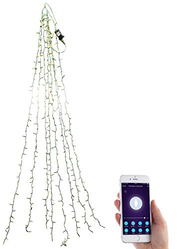 Lichterkette als Deko: WLAN-Tannenbaum-Überwurf-Lichterkette mit App, 8 Girlanden, 320 LEDs (Lichterkette als Deko-Beleuchtung)