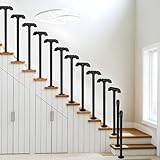 Treppengeländer Innen Schwarz Treppengeländer Außen T Förmiger, Geländer Treppe Außen T Form, Metall Handlauf Treppe, Geländer für Treppen Villen Flure Balkon, Handlauf Aussen für Innen (80cm)