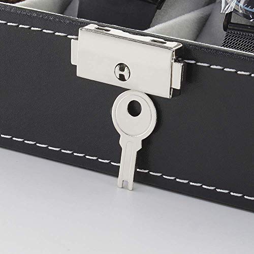 NEX-6-Slot-Leather-Watch-Box-Display-Case-Organizer-Glass-Jewelry-Storage-Black