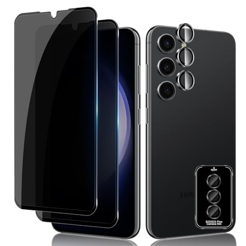 per Samsung Galaxy S23 5G Privacy Vetro Temperato 2+1 Pezzi Pellicola Protettiva + Fotocamera Lenti Durezza 9H Anti-Graffio Anti-Spy Senza Bolle Protezione Schermo