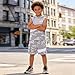 Klyatpxoen Size 9 10 Years Teen Boys Summer Clothes 2PCS Color Block Camo Hooded Sleeveless Tee Tops & Casual Shorts Set Fashion Boys Summer Clothing Sets Grey(9-10Y)