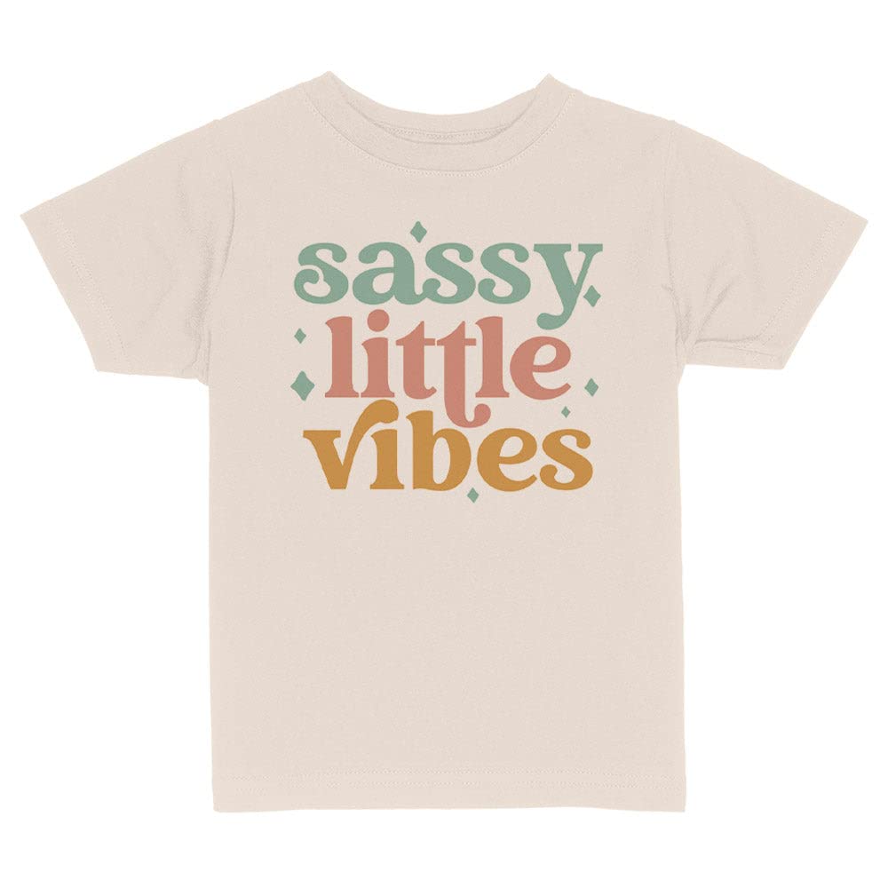 Sassy Little Vibes Toddler Kids T-Shirt 2T Natural