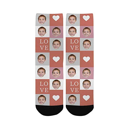 Custom Face Photo Kid's Socks Boys Girls Personalized Love Hearts Kid's Sox with Picture For Kids Gifts4