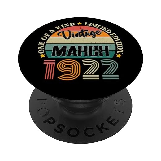 102 Años Vintage Marzo 1922 Cumpleaños 102 Retro PopSockets PopGrip Intercambiable