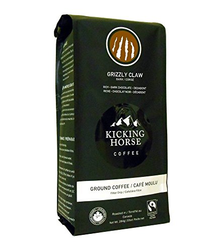 Kicking Horse Ground Coffee, Grizzly Claw Dark Roast, 10 Ounce (Pack of 2)