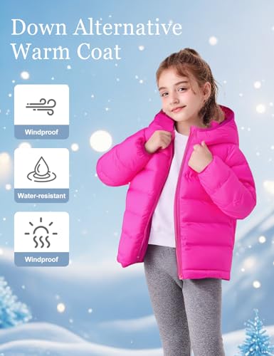 Hooded Puffer Jackets for Girls Lightweight and Packable Autumn a Winter Coat2