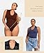 SHAPELLX Bodysuit Shapewear for Women Fashion Styles Brown Shapewear for Any Outfits Open V-neckline Casual Tops