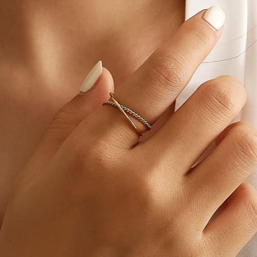 Huxicui 1Mm Thin Ring For Women Twisted Band Rings Statement Stacking Rings Girls Stackable Plain Band Comfort Fit Size 6 To 9 #TOP2