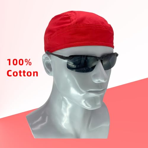 Image of Cotton Doo Rag Skull Cap Sweat Wicking Head Wraps Breathable Helmet Liner Beanie Dew Rags for Men