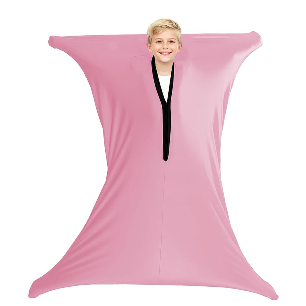 Sensory Body Sock, 47" × 27" Full-Body Wrap Stretchy Body Sox with Secure Button Closure