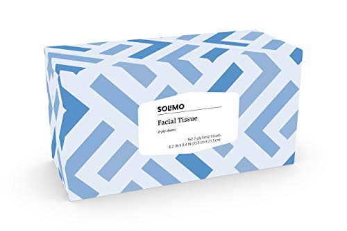 Amazon Brand - Solimo Facial Tissues (18 Flat Boxes), 160 Tissues per Box (2880 Tissues Total) - Thumbnail 3