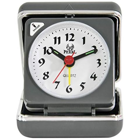 Home-X Compact Folding Analogue Alarm Clock for Bedroom, Desk, or Travel - 2 ¾” L x 2 ½” W x 1 ½” H Cover