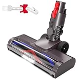 Haoyijor Vacuum Attachments Motorhead for Dyson V15 V8 V7 V10 V11, Hardwood Floor Attachment for Dyson, Soft Roller Brush Head Replacement with LED Light & Flexible Big Rollers