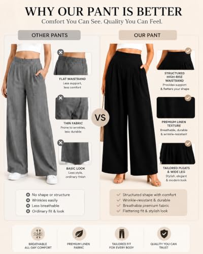 Image of Jawdrobe Women's Pure Cotton Flare Palazzo Pant | Wide Leg Trouser | Casual Office Wear | Relaxed Fit- Semi-Elastic High Waist
