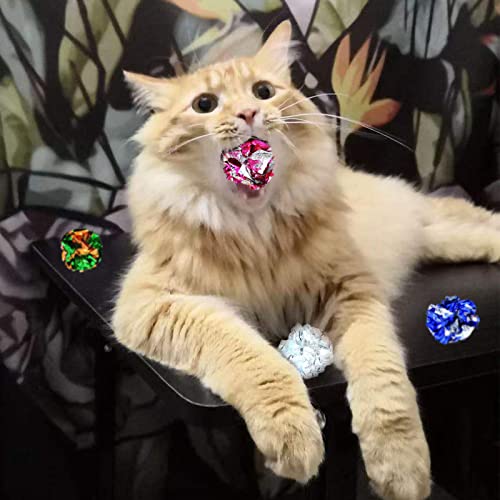 Andiker Cat Toys 18 Pack, Colorful Cat Spring Toys 8PCS & Crinkle Balls 10PCS - Image 4