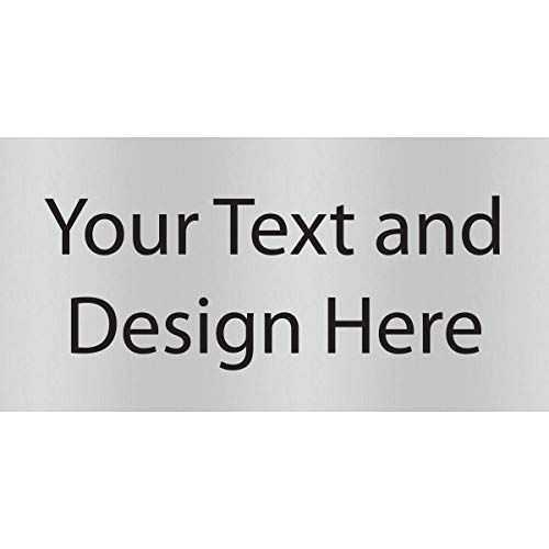 Custom Personalized Laser-Engraved Plastic Signs - Perfect for the Office, As Labels, Directional Signs, Instructions, or in a Shadow Box (Silver W/Black, 8 x 4